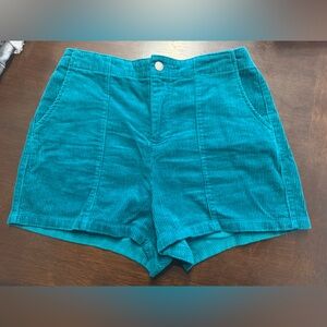 wild fable Teal Corduroy High-Waist Women’s Shorts